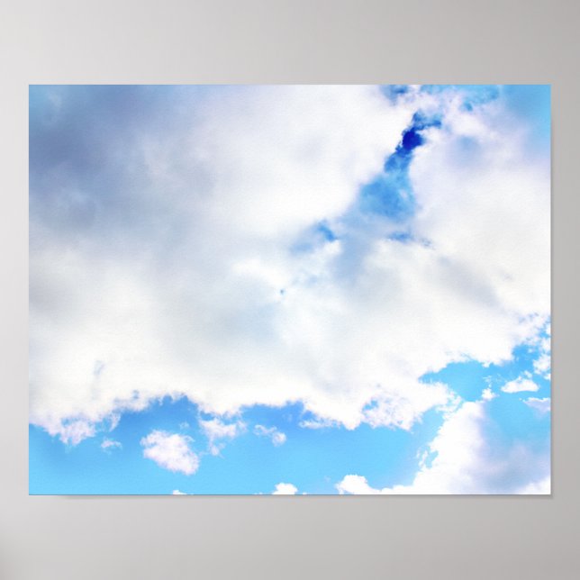 Puffy White Clouds und Blue Sky Poster (Vorne)