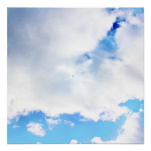 Puffy White Clouds und Blue Sky Poster