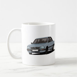 Pug 505 - 2 x blau-graue Bilder - Kaffeetasse