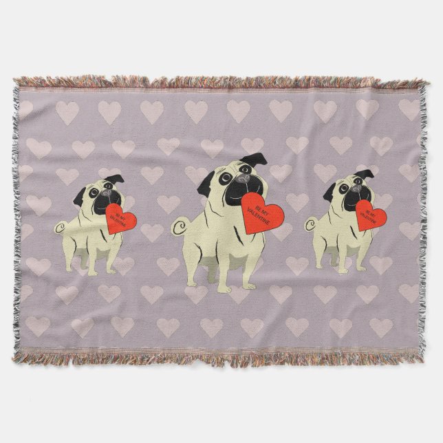 Pug be my Valentine Decke (Vorderseite)