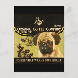 Pug Brand – Unternehmen für Bio-Kaffee Postkarte