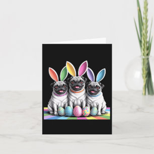 Pug Bunny Freunde Oster-Spaß! Süße Hunde Frühjahrs Karte