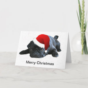 Pug Christmas Card Feiertagskarte