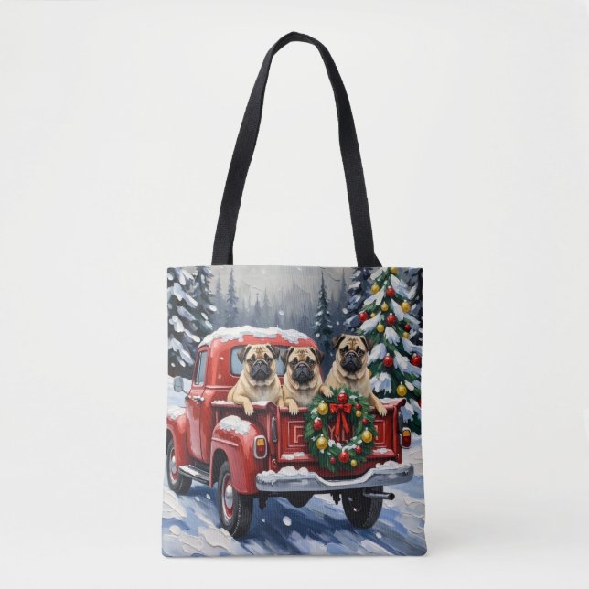 Pug Christmas Red Truck Holiday (Vorderseite)