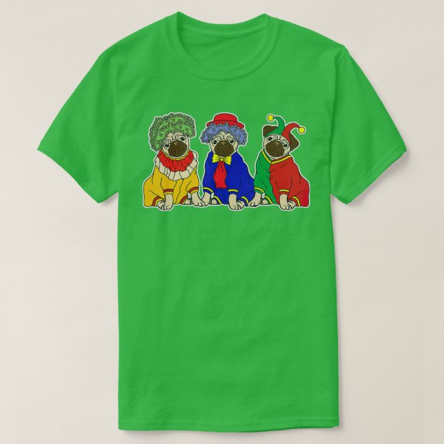 Pug Clown, Funny Dog Lover For Men Women Kids, Pet T-Shirt (Design vorne)