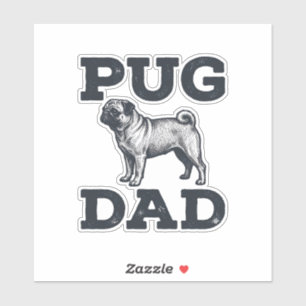 Pug Dad Vintage Gravur Hundeliebhaber-Shirt-Design Aufkleber