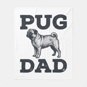 Pug Dad Vintage Gravur Hundeliebhaber-Shirt-Design Fleecedecke