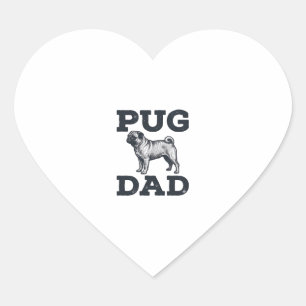 Pug Dad Vintage Gravur Hundeliebhaber-Shirt-Design Herz-Aufkleber