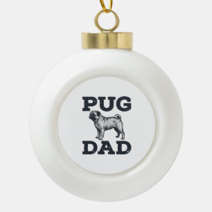 Pug Dad Vintage Gravur Hundeliebhaber-Shirt-Design Keramik Kugel-Ornament