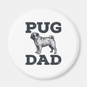 Pug Dad Vintage Gravur Hundeliebhaber-Shirt-Design Magnet