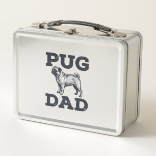 Pug Dad Vintage Gravur Hundeliebhaber-Shirt-Design Metall Brotdose