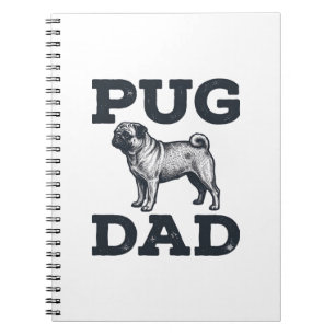 Pug Dad Vintage Gravur Hundeliebhaber-Shirt-Design Notizblock