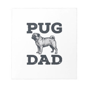 Pug Dad Vintage Gravur Hundeliebhaber-Shirt-Design Notizblock