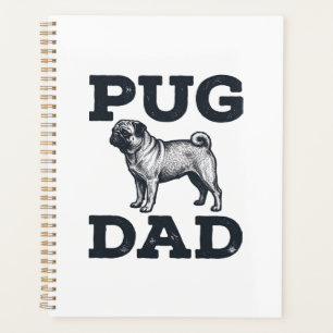 Pug Dad Vintage Gravur Hundeliebhaber-Shirt-Design Planer
