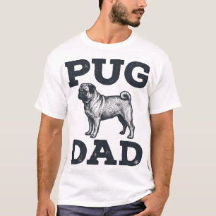 Pug Dad Vintage Gravur Hundeliebhaber-Shirt-Design T-Shirt