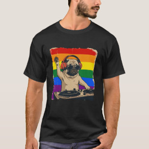 Pug DJ Pride Stimmung für Hunde Liebhaber auf Part T-Shirt