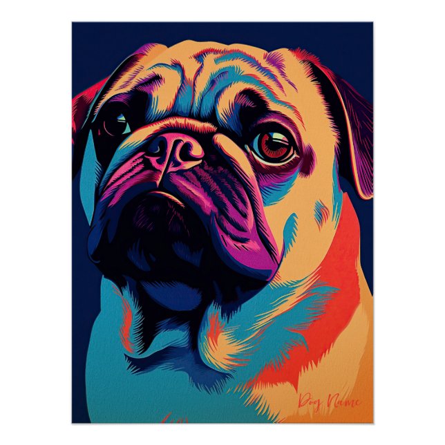Pug Dog 002 - Bruno Pokopen Poster (Vorderseite)