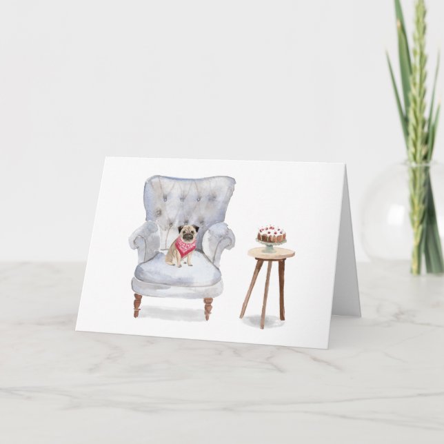 Pug Dog Birthday Greeting Card Karte (Vorderseite)