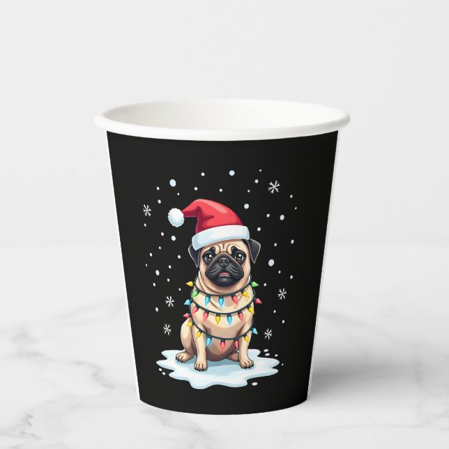 Pug Dog Christmas Men Women (1) Pappbecher (Vorderseite)