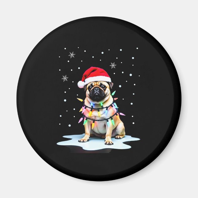 Pug Dog Christmas Men Women (3) Magnet (Vorne)