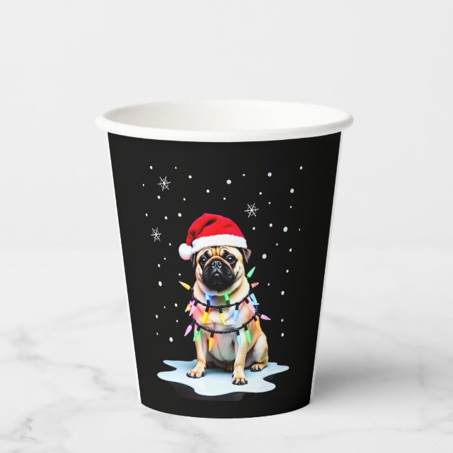 Pug Dog Christmas Men Women (3) Pappbecher (Vorderseite)