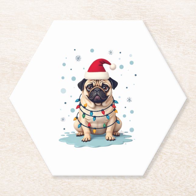 Pug Dog Christmas Men Women (3) Untersetzer (Vorderseite)