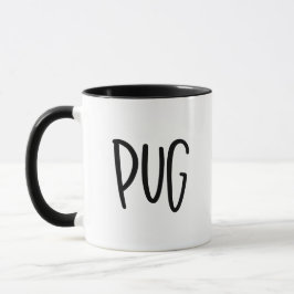 Pug Dog Edgy Minimalist Style For Pug Lovers Mug Tasse