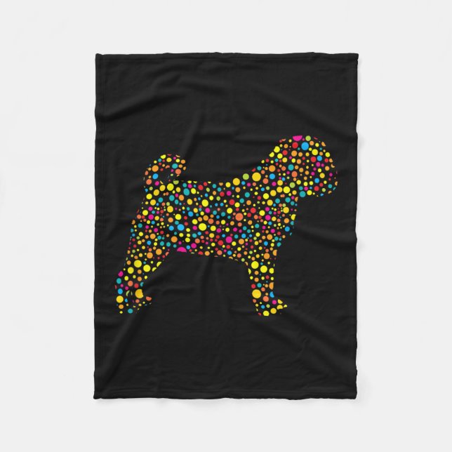 Pug Dog Lka Dot International Dot Day  Fleecedecke (Vorderseite)