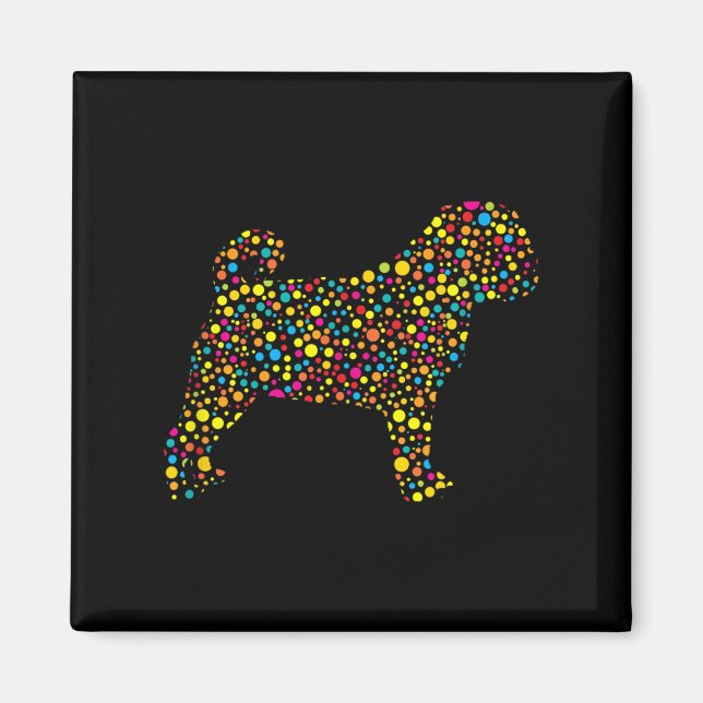 Pug Dog Lka Dot International Dot Day  Magnet (Vorne)