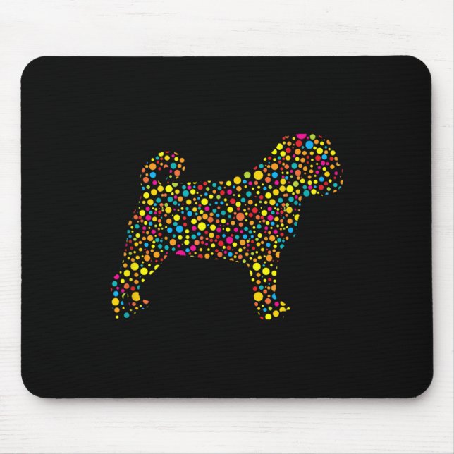 Pug Dog Lka Dot International Dot Day  Mousepad (Vorne)
