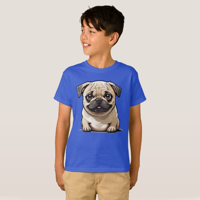 Pug Dog: Pug Joyful Moments T-Shirt (Vorne ganz)