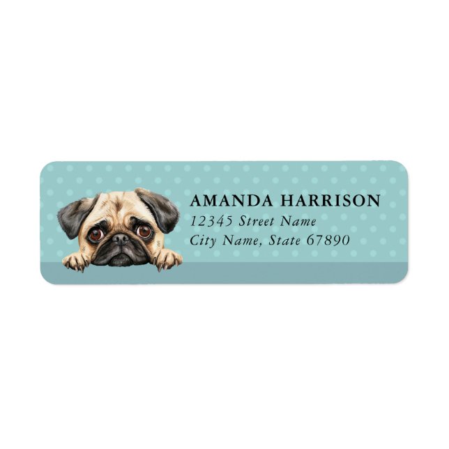 Pug Dog Return Address Labels (Vorne)