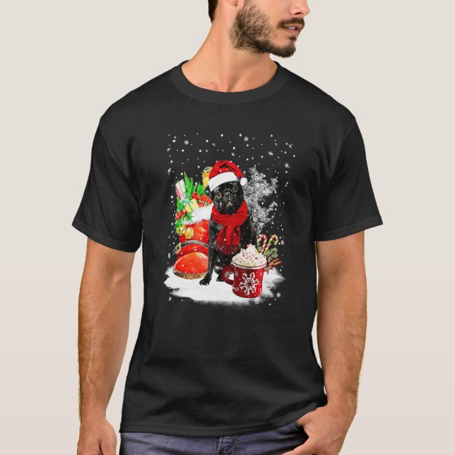 Pug Dog Santa Christmas Winter Cup T-Shirt (Vorderseite)