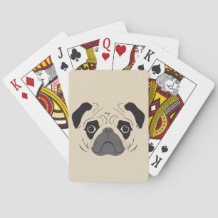 Pug Face Silhouette Spielkarten