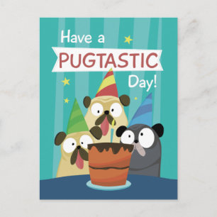Pug-Geburtstag Postkarte