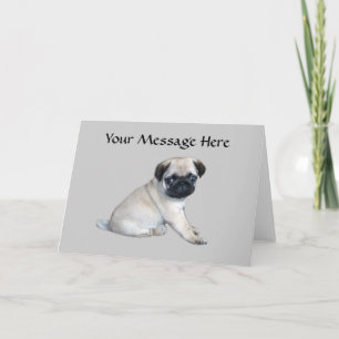 Pug Greeting Card Karte