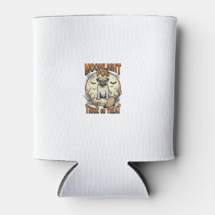 Pug Halloween-Shirt mit Vintage-Engraving-Mond_1 Dosenkühler