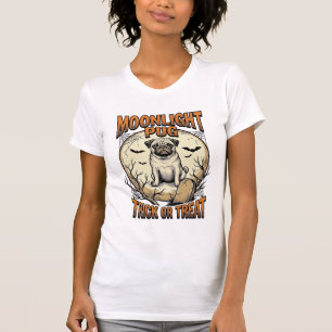 Pug Halloween-Shirt mit Vintage-Engraving-Mond_1 T-Shirt