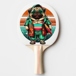 Pug Haustier Tischtennis Schläger