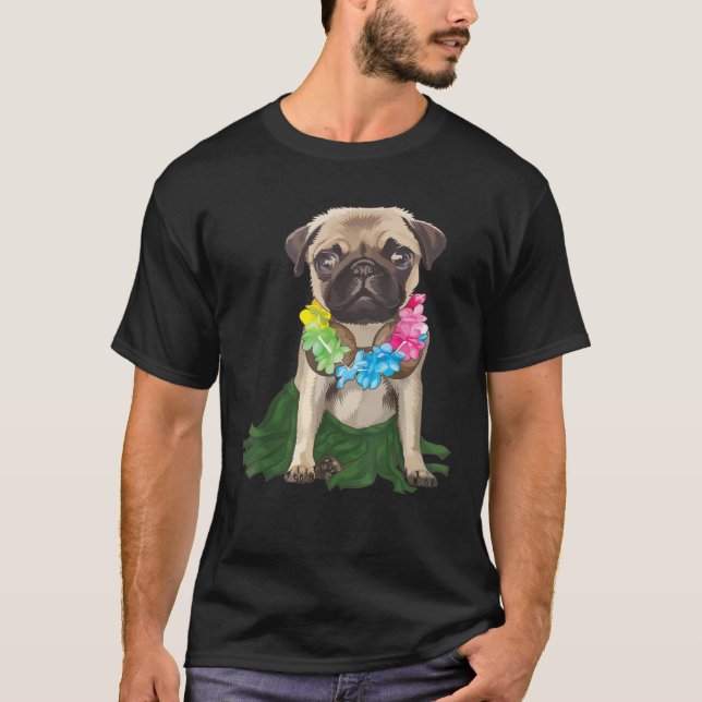 Pug Hawaiian Hula Dance Cool Aloha Animal Funny Gi T-Shirt (Vorderseite)