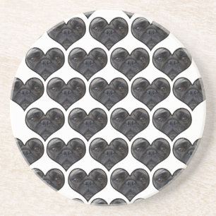 Pug Hearts Sandstein Untersetzer