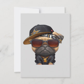 Pug Hip Hop Super  Einladung