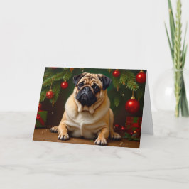 Pug Holiday Card Dankeskarte