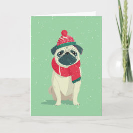 Pug Holiday Greeting Karte