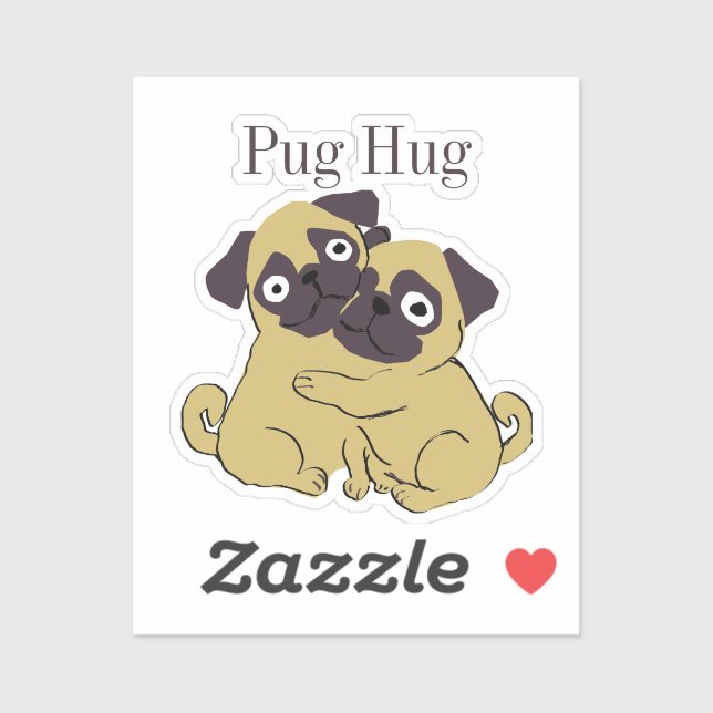 Pug hug  aufkleber (Blatt)