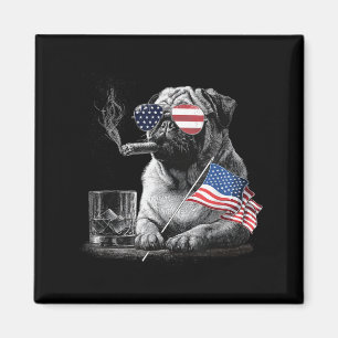 Pug Hund Papa Patriotisch Amerikanische Flagge 4. Magnet