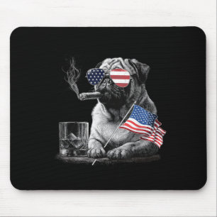 Pug Hund Papa Patriotisch Amerikanische Flagge 4. Mousepad