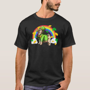 Pug Hund St Patricks Tag Regenbogen Kobold Hut T-Shirt