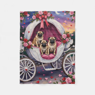 Pug Hund Valentinstag Fleecedecke