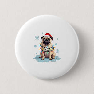Pug-Hund Weihnachten Männer Frauen (2) Button